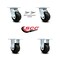 Service Caster 4 Inch Rubber on Steel Caster Set with Roller Bearings 2 Swivel Lock 2 Rigid SCC SCC-30CS420-RSR-BSL-2-R-2 - alternate 3